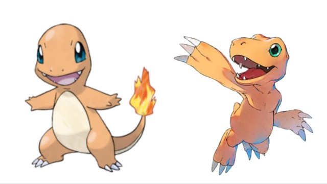 Charmander from Pokemon and Agumon from Digimon