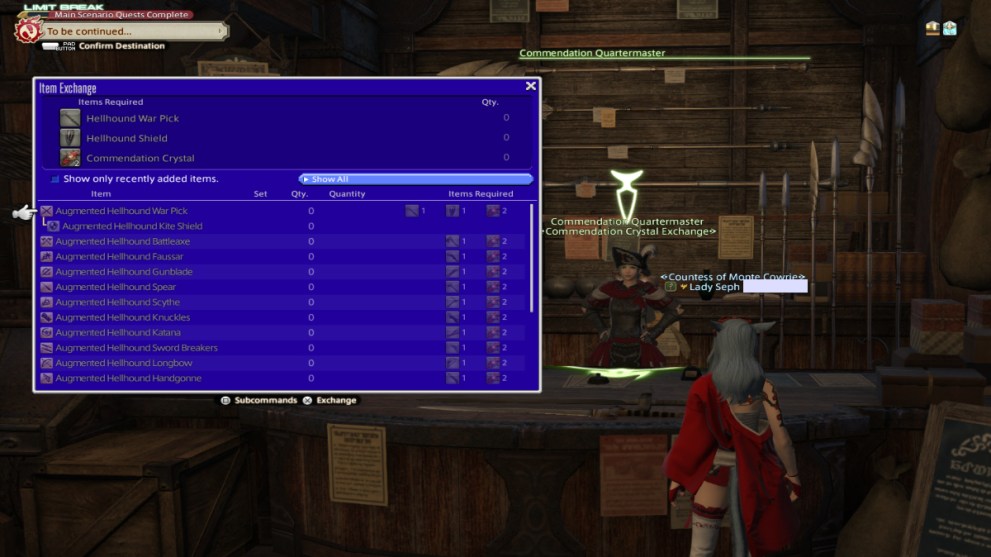 Final Fantasy 14 how to use commendation crystals