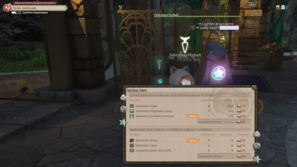 Final Fantasy 14 how to complete Felicitous Favors