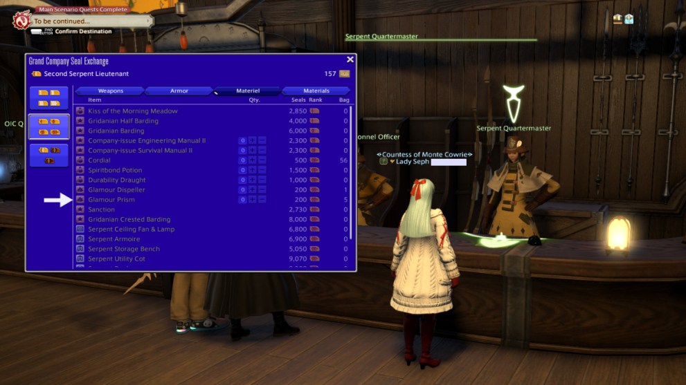 Final Fantasy 14 how to get glamour prisms from your grand company