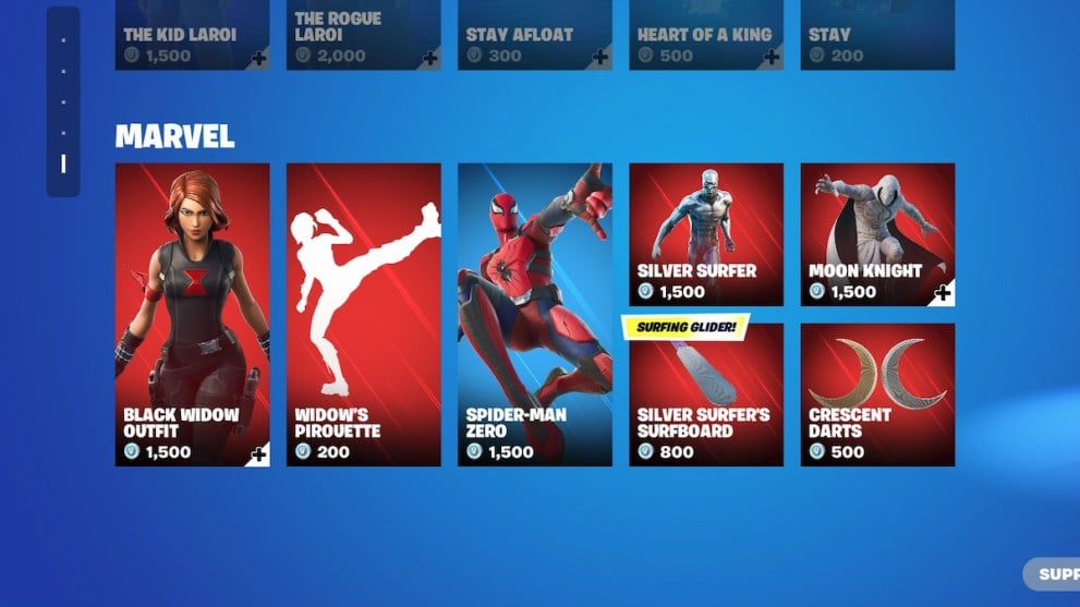 fortnite item shop marvel black widow outfit skin