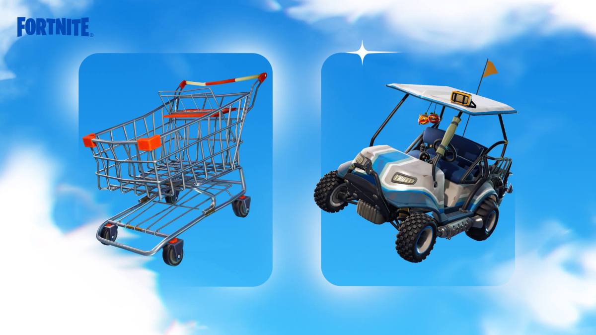 Promo image of the shopping cart in fortnite
