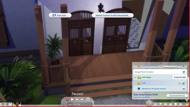 Travel to Units in Sims 4 For Rent