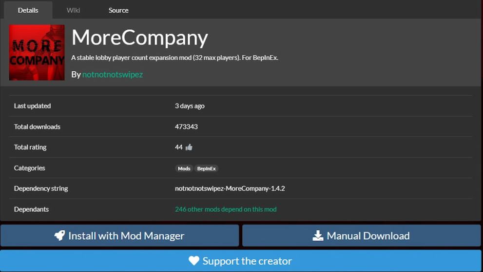 Lethal Company MoreCompany mod