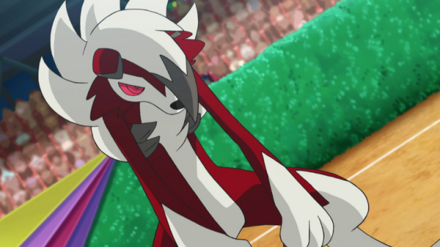 Midnight Lycanroc from the Pokemon anime