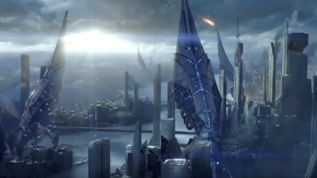 Mass Effect what the Reapers invading Earth is an iconic scene