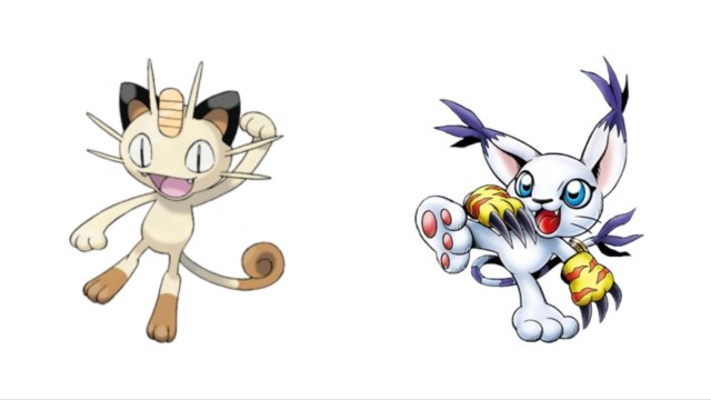 Meowth from Pokemon and Tailmon from Digimon