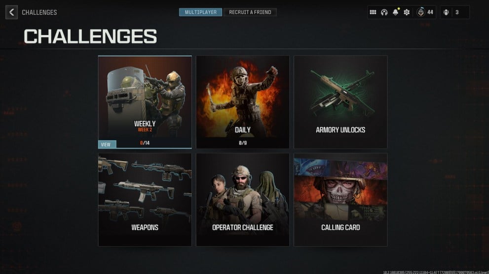 MW3 Challenges Tabs 