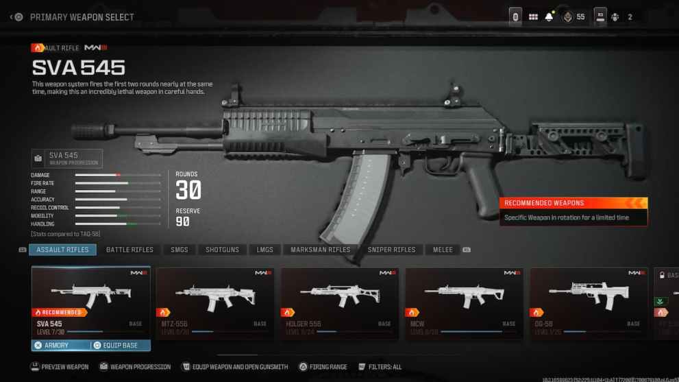 SVA 545 Assault Rifle in Modern Warfare 3