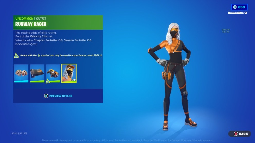 runway racer bundle fortnite free skin