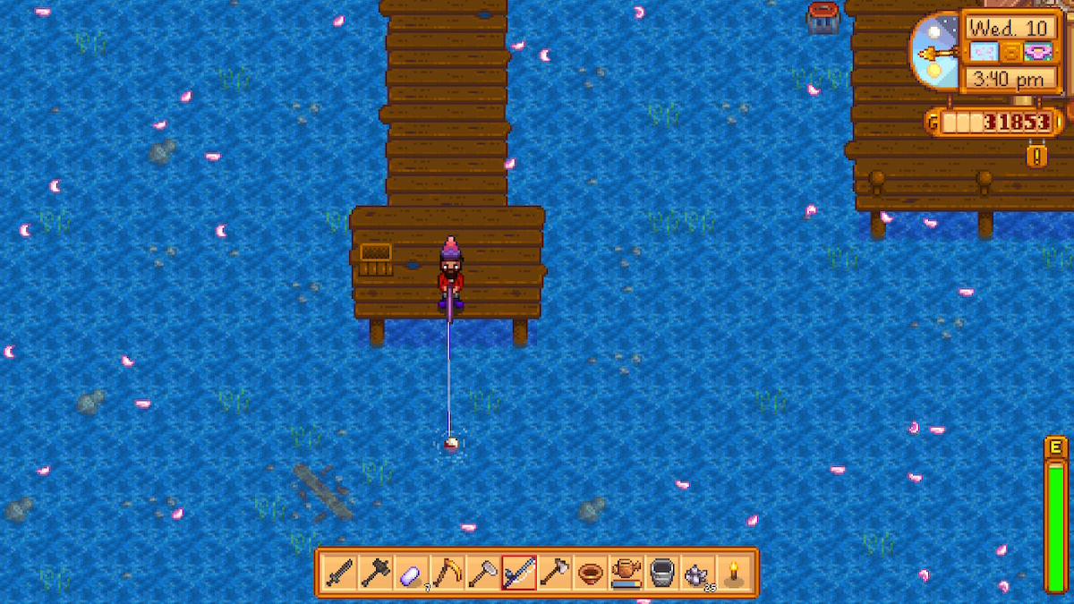 Stardew valley how to fish & attach bait