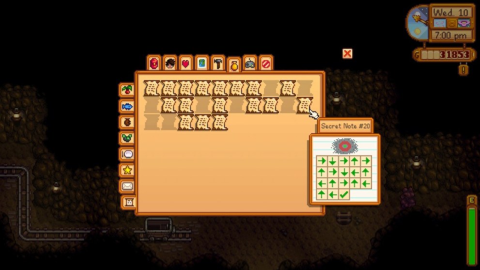 stardew valley secret notes screen