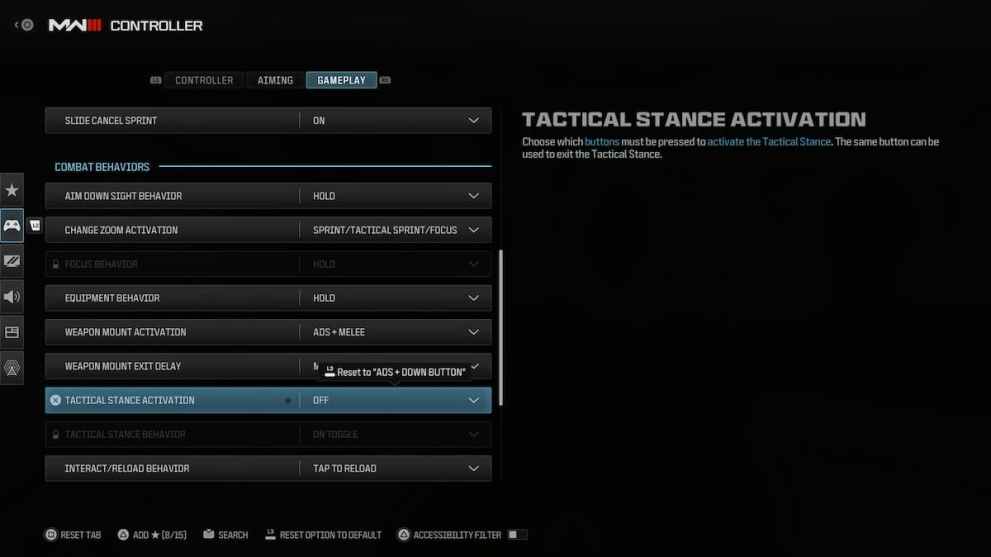 Tactical Stance Deactivation in Modern Warfare 3
