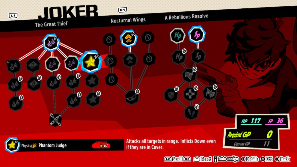 Joker's unique skill tree 