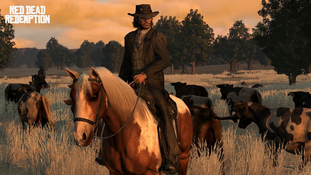 Guy Riding a Horse in Red Dead Redemption
