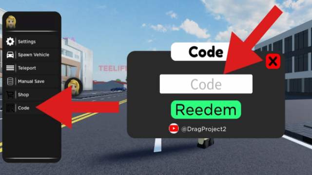 How to redeem codes in Drag Project