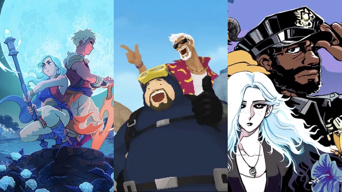 Twinfinite's top indie games of 2023, featuring (L-R) Sea of Stars, Dave the Diver, and Coffee Talk Episode 2: Hibiscus & Butterfly