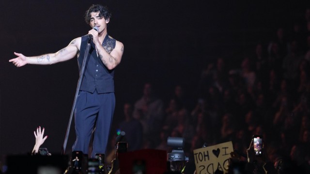 Joe Jonas performs at a concert in Vancouver, Canada
