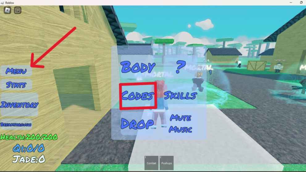 Roblox Martial Supremacy Codes Screen