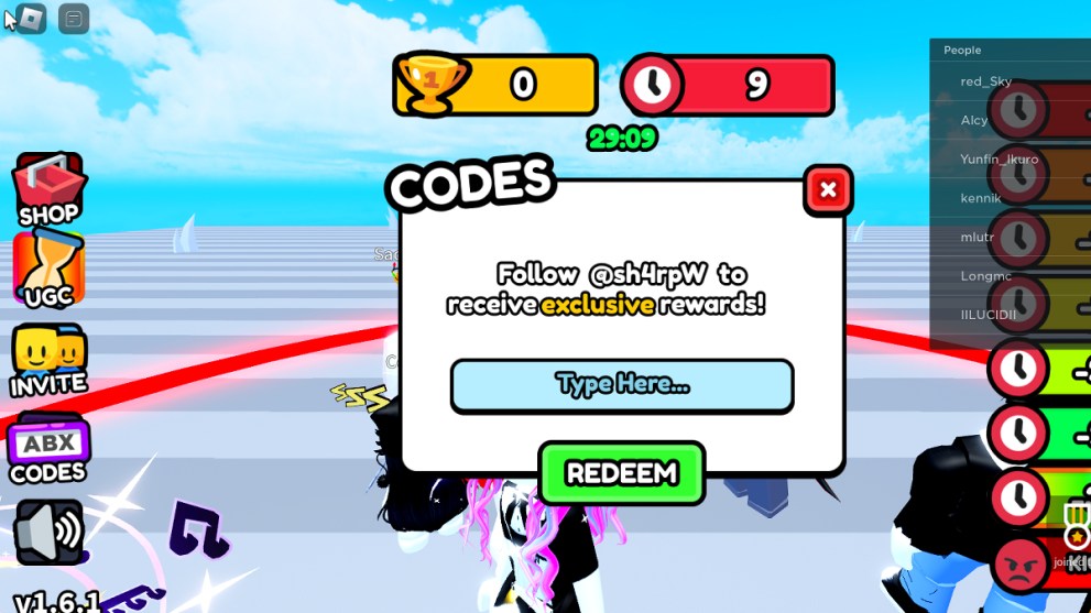 How to Redeem Codes in The Circle Game.