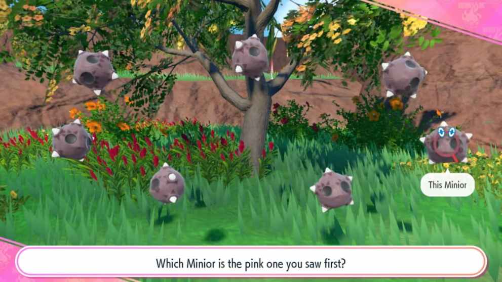 A group of Minior in Pokemon Scarlet and Violet.