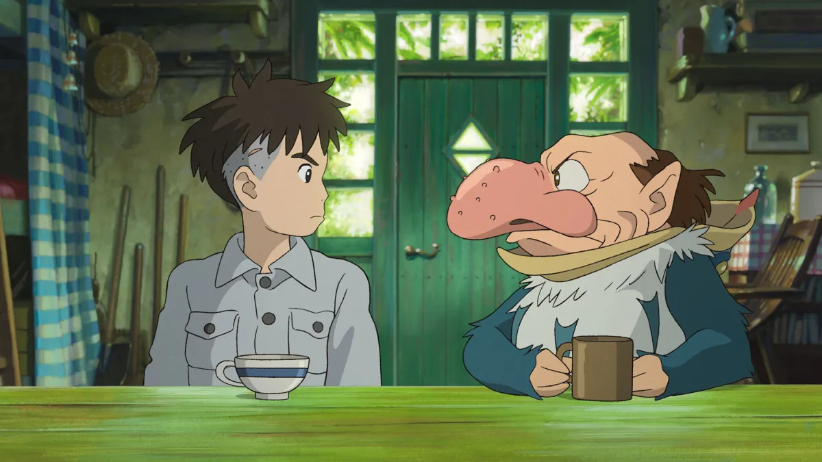 Mahito Staring at Heron in Human Form in The Boy and The Heron