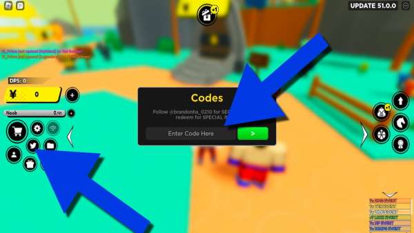 How to redeem codes in Anime Fighters Simulator