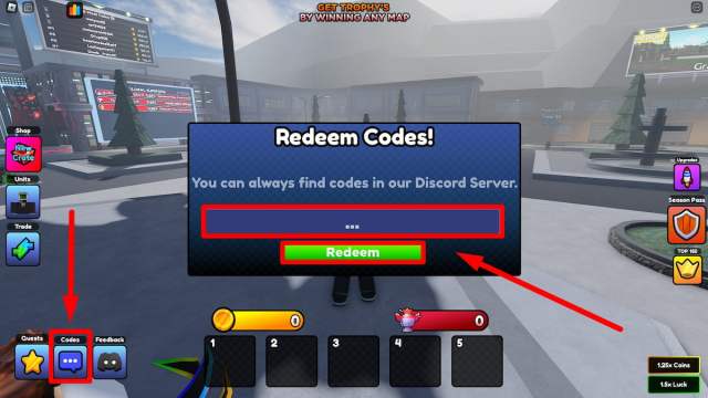 How to redeem codes in bathroom defense simulator