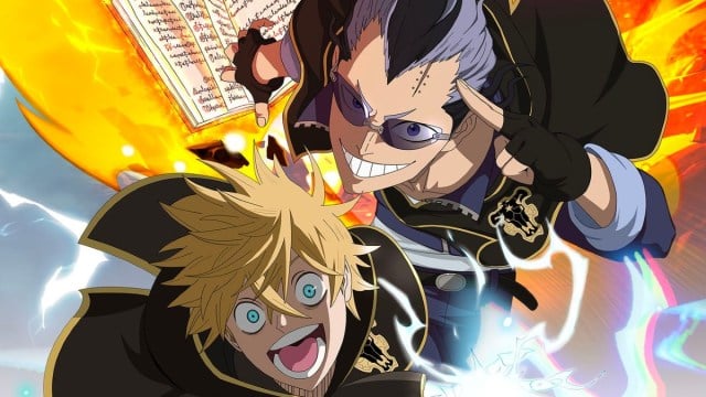 Two anime characters dueling in Black Clover M.