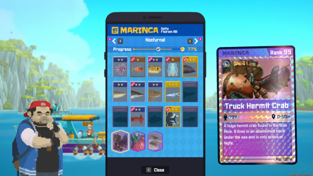 Dave the Diver what does the Truck Hermit Crab Marinca card look like