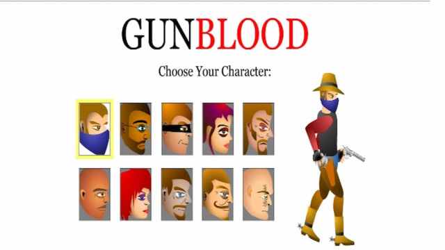 Choose your character page in Gunblood.