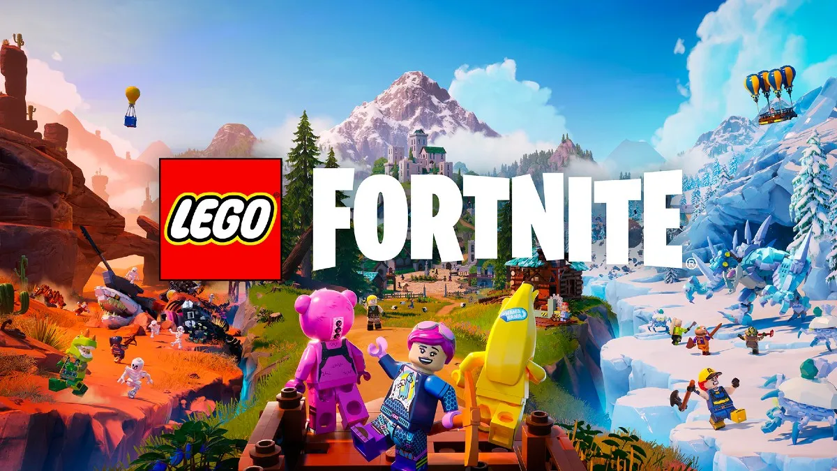 A group of LEGO characters in LEGO Fortnite.