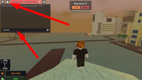 How to redeem codes in Skibi Defense