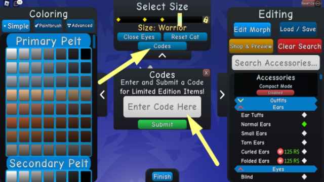 How to redeem codes in Warrior Cats Ultimate Edition