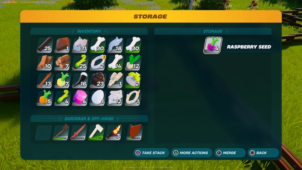 planting inventory screen