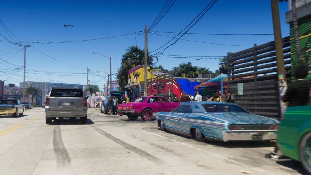Cars riding around Vice City in GTA 6.