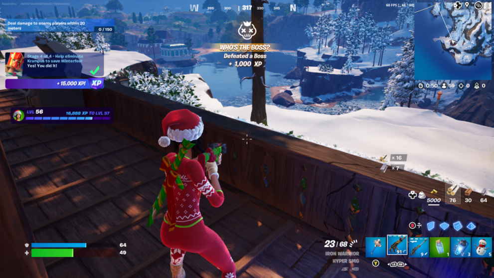 defeated krampus in fortnite