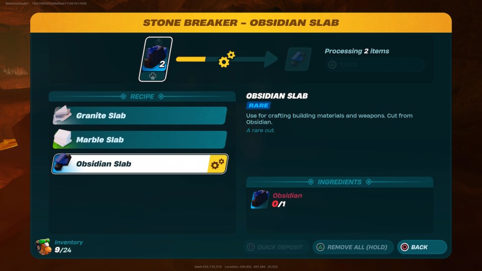 using stone breaker for obsidian slab