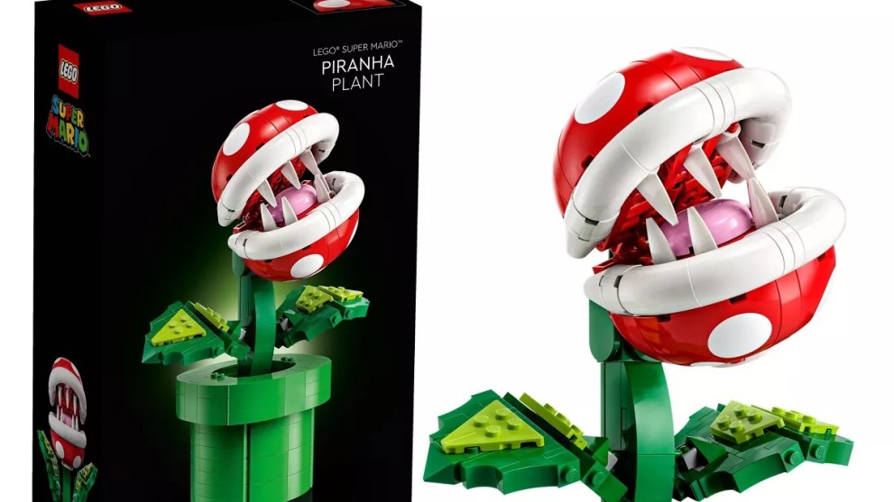 A Piranha Plant from the Super Mario series, made from LEGO