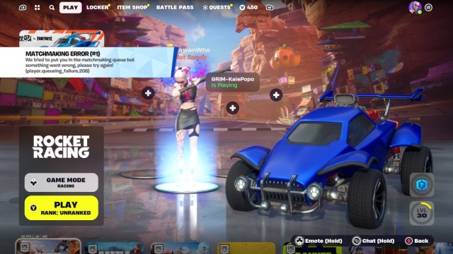 How to Fix Matchmaking Error in Fortnite Rocket Racing - Twinfinite