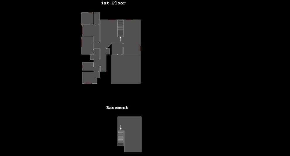 Map of 6 Tanglewood Drive in Phasmophobia.