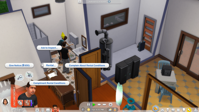 property owner in sims 4 fixing toilet