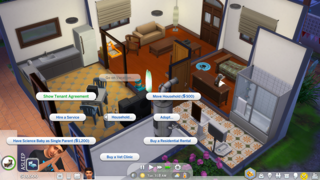 checking the rental agreement in the sims 4