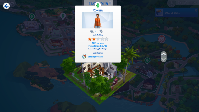 renting a property in the Sims 4