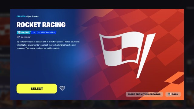 fortnite rocket racing overview page
