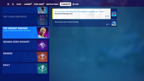 Try Rocket Racing Quest Rar All Fortnite Rocket Racing Quests and Rewards - Twinfinite