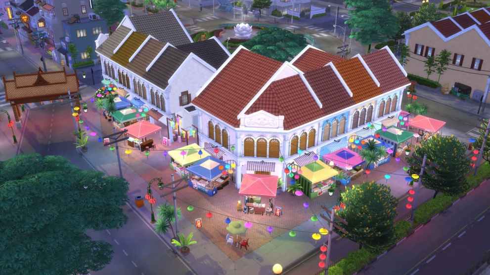 Exploring the Night Market in Sims 4 For Rent