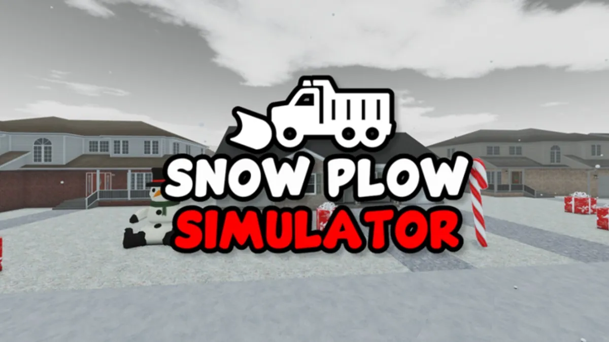 A snow plow in a promotional image from Snow Plow Simulator.