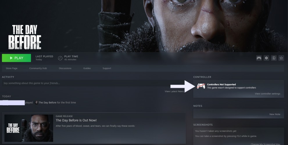 The Day Before does the game have controller support