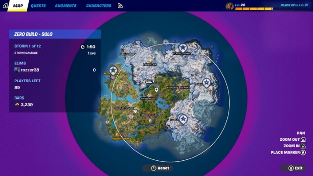 The Holiday Boxy location on the map in Fortnite.